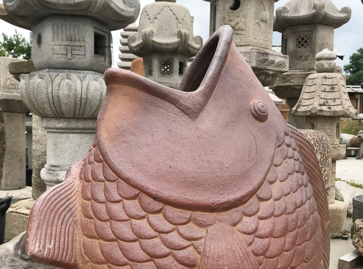 Buy Koi Statue, Japanese Ceramic Ornament for sale - YO07010040