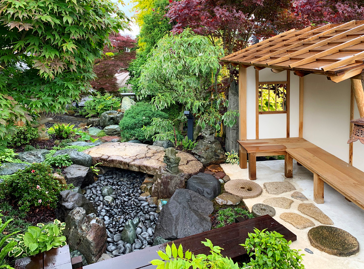 Japanese Garden Landscaping Dry River Bridge Koshikake Japanese Garden Landscaping Dry River Bridge Koshikake